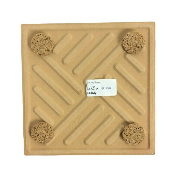 Mardi Gras Mask Ceramic Tile Trivet By CLP 1998 4x4 Yellow Purple Home Décor - Picture 2 of 5